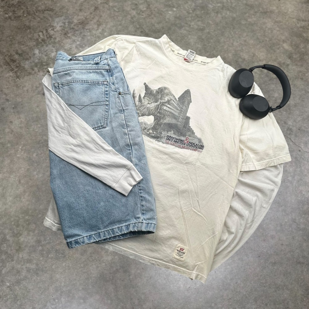 Vintage Ecko Unltd Rhino Graphic TShirt Mens XL White Y2K Streetwear Skater Boxy